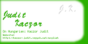 judit kaczor business card